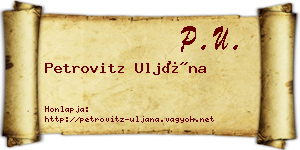 Petrovitz Uljána névjegykártya